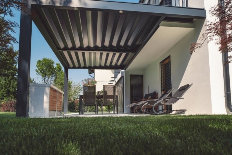 A metal pergola