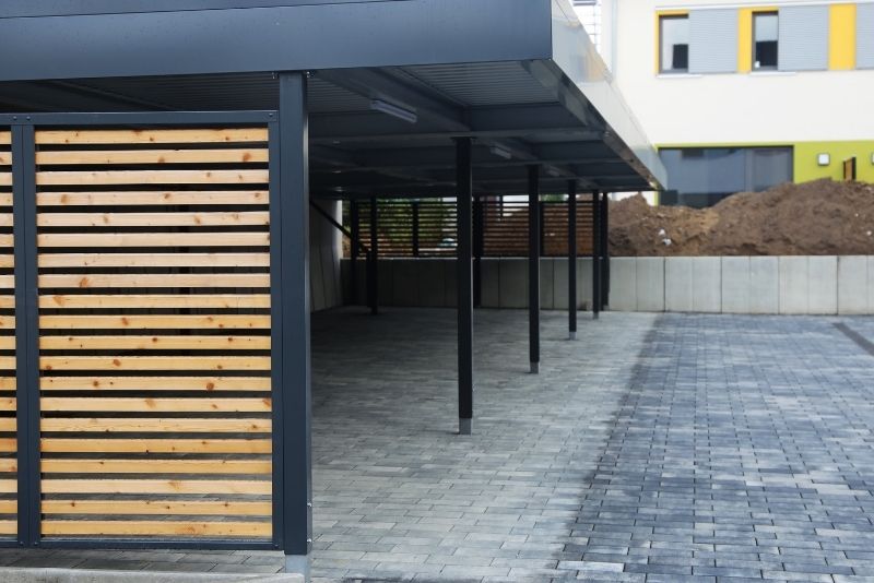 A commercial carport