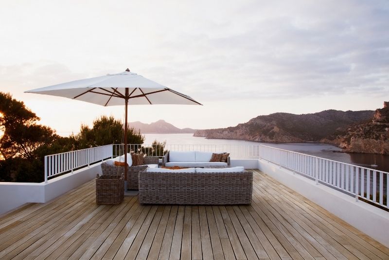 A wooden deck