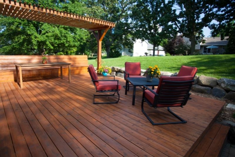 A open wooden pergola