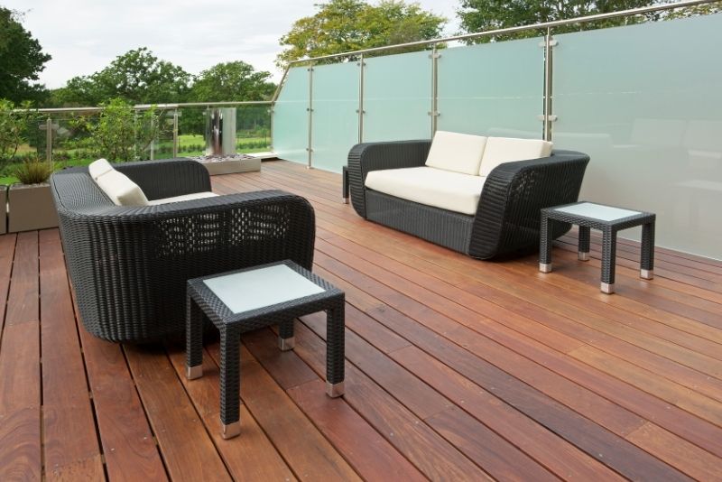 A deck made of timber